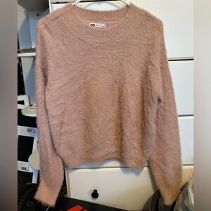 SO Women's Soft Blush Crew Neck Sweater